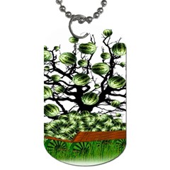 Watermelon Tree Abstraction On Watermelon Abundance Dog Tag (two Sides) by pakminggu