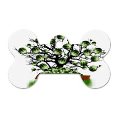 Watermelon Tree Abstraction On Watermelon Abundance Dog Tag Bone (one Side) by pakminggu