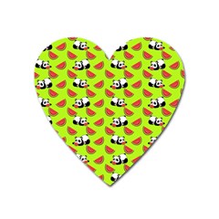 Watermelon Panda Background Wallpaper Heart Magnet by pakminggu