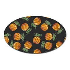Pineapple Background Pineapple Pattern Oval Magnet by pakminggu