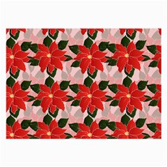 Poinsettia Pattern Seamless Pattern Christmas Xmas Large Glasses Cloth (2 Sides) by pakminggu