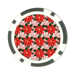 Poinsettia Pattern Seamless Pattern Christmas Xmas Poker Chip Card Guard by pakminggu