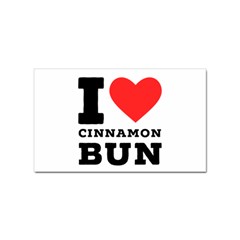 I Love Cinnamon Bun Sticker Rectangular (100 Pack)