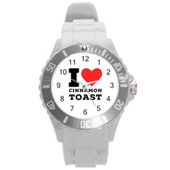 I Love Cinnamon Toast Round Plastic Sport Watch (l) by ilovewhateva