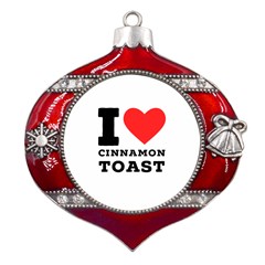 I Love Cinnamon Toast Metal Snowflake And Bell Red Ornament by ilovewhateva