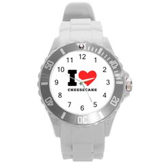 I Love Cheesecake Round Plastic Sport Watch (l) by ilovewhateva