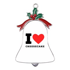 I love cheesecake Metal Holly Leaf Bell Ornament