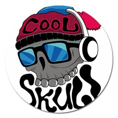 Cool Skull Magnet 5  (round) by pakminggu