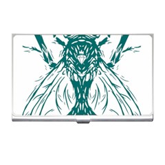 Green Insect Bee Illustration Business Card Holder by pakminggu