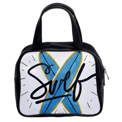 Wave Surfing Surfboard Surfing Classic Handbag (two Sides) by pakminggu