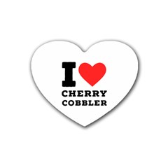 I Love Cherry Cobbler Rubber Coaster (heart) by ilovewhateva