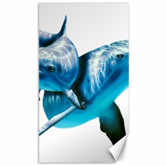 Two Dolphins Art Atlantic Dolphin Painting Animal Marine Mammal Canvas 40  X 72  by pakminggu