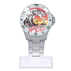 Gray Wolf Beach Waves A Wolf Animal Retro Plastic Nurses Watch by pakminggu