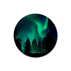 Aurora Northern Lights Phenomenon Atmosphere Sky Rubber Coaster (round) by pakminggu