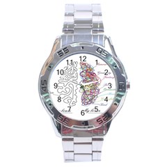 Neurodivergent Creative Smart Brain Stainless Steel Analogue Watch by pakminggu