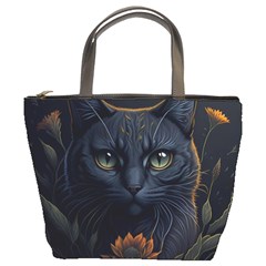 Art Cat Drawing Mammal Animal Feline Bucket Bag by pakminggu
