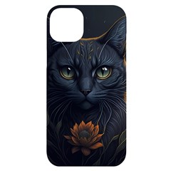 Art Cat Drawing Mammal Animal Feline Iphone 14 Plus Black Uv Print Case by pakminggu