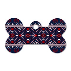 Ukrainian Folk Seamless Pattern Ornament Dog Tag Bone (two Sides) by pakminggu