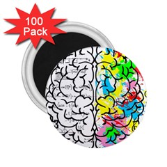 Brain Left Logic Language Science 2 25  Magnets (100 Pack)  by pakminggu