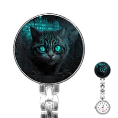 Angry Cat Fantasy Stainless Steel Nurses Watch