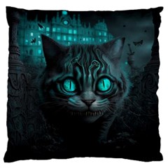 Angry Cat Fantasy Standard Premium Plush Fleece Cushion Case (two Sides)