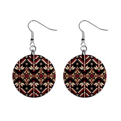 Vector Illustration Of Ukrainian Folk Seamless Pattern Ethnic Ornament Border Element Traditional Mini Button Earrings