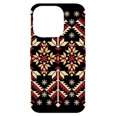 Vector Illustration Of Ukrainian Folk Seamless Pattern Ethnic Ornament Border Element Traditional Iphone 14 Pro Black Uv Print Case by pakminggu