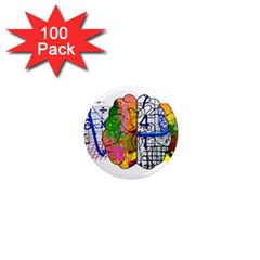 Brain Cerebrum Biology Abstract 1  Mini Magnets (100 Pack) 