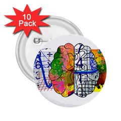 Brain Cerebrum Biology Abstract 2 25  Buttons (10 Pack) 