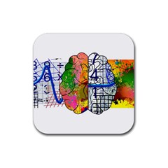 Brain Cerebrum Biology Abstract Rubber Coaster (square)