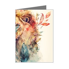 Lion Africa African Art Mini Greeting Card by pakminggu