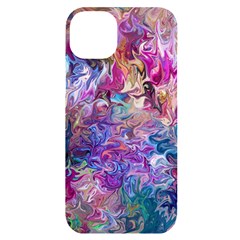 Painted Flames Iphone 14 Plus Black Uv Print Case by kaleidomarblingart