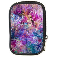 Painted Flames Compact Camera Leather Case by kaleidomarblingart