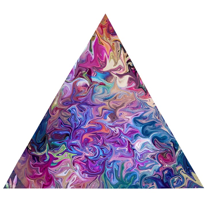 Painted flames Wooden Puzzle Triangle