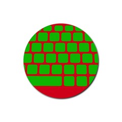 Keyboard Keys Computer Input Pc Rubber Coaster (round) by danenraven