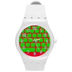 Keyboard Keys Computer Input Pc Round Plastic Sport Watch (m) by danenraven