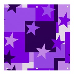 Purple Stars Pattern Shape Banner And Sign 4  X 4  by danenraven