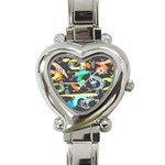 Repetition Seamless Child Sketch Heart Italian Charm Watch Front