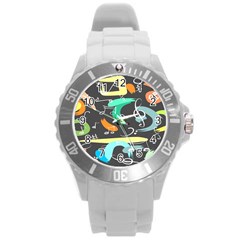 Repetition Seamless Child Sketch Round Plastic Sport Watch (l) by danenraven