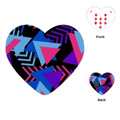 Memphis Pattern Geometric Abstract Playing Cards Single Design (heart)