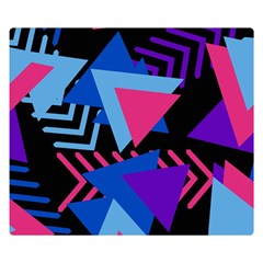 Memphis Pattern Geometric Abstract Two Sides Premium Plush Fleece Blanket (small) by danenraven