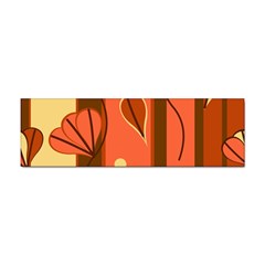 Amber Yellow Stripes Leaves Floral Sticker (bumper) by danenraven