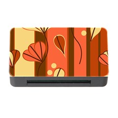 Amber Yellow Stripes Leaves Floral Memory Card Reader With Cf by danenraven