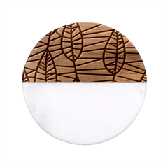 Autumn Leaf Mosaic Seamless Classic Marble Wood Coaster (round)  by danenraven