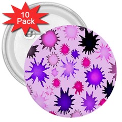 Inks Drops Black Paint Design 3  Buttons (10 pack) 