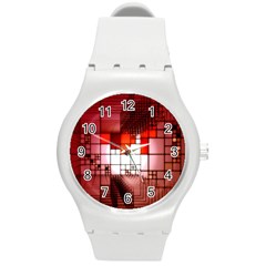 Pattern Structure Light Patterns Round Plastic Sport Watch (m) by danenraven