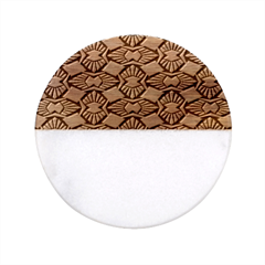 Geometry Shape Retro Trendy Symbol Classic Marble Wood Coaster (round)  by danenraven