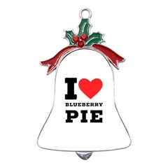 I Love Blueberry Metal Holly Leaf Bell Ornament by ilovewhateva