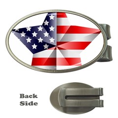 United States Of America Flag Of The United States Independence Day Money Clips (oval)  by danenraven