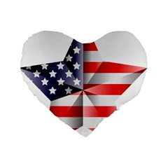 United States Of America Flag Of The United States Independence Day Standard 16  Premium Heart Shape Cushions by danenraven